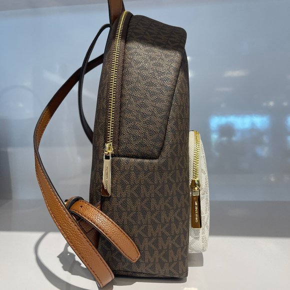Michael Kors Erin M Backpack Brown Multi - Picture 4 of 11